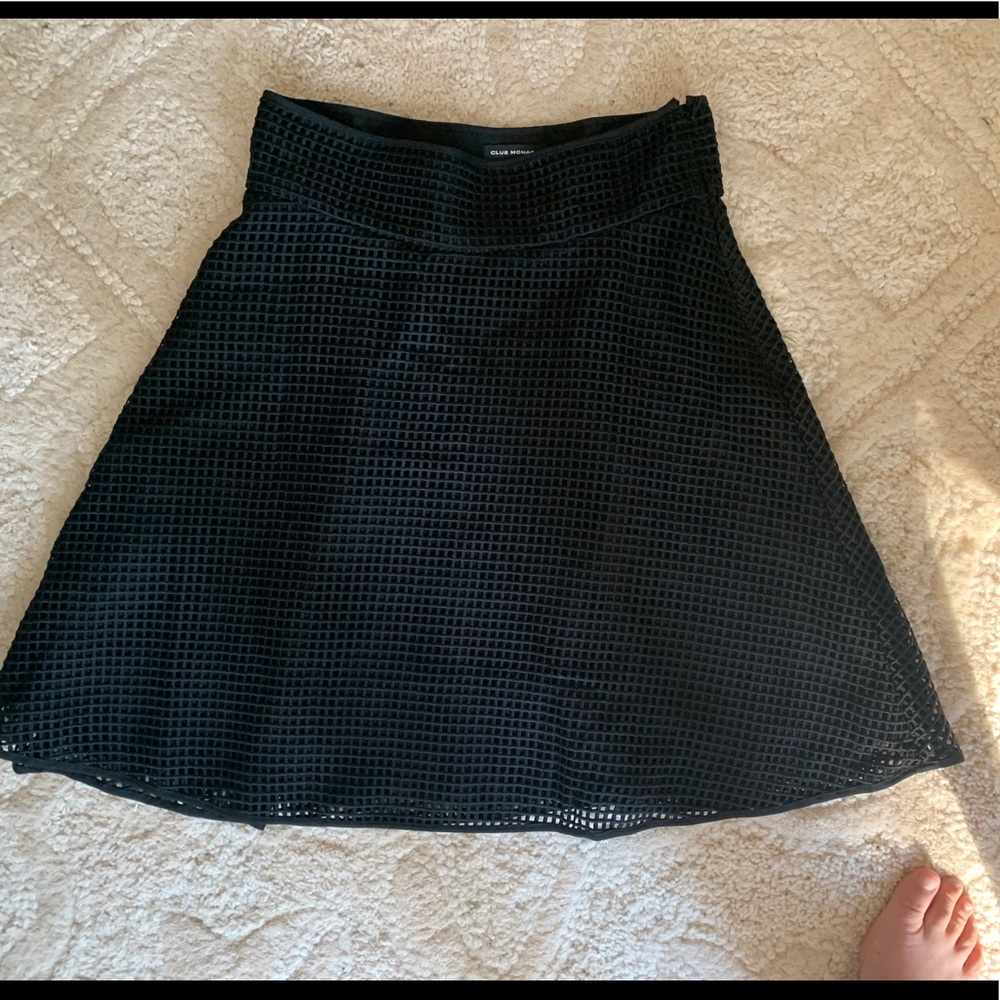 Club Monaco Pleated Black Skirt